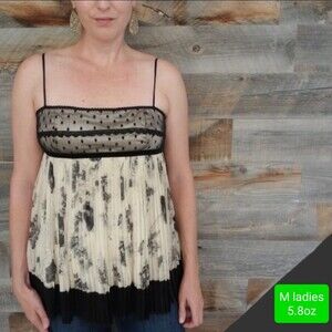 Laundry by Shelli Segal Women Ivory Sleeveless Silk Top M